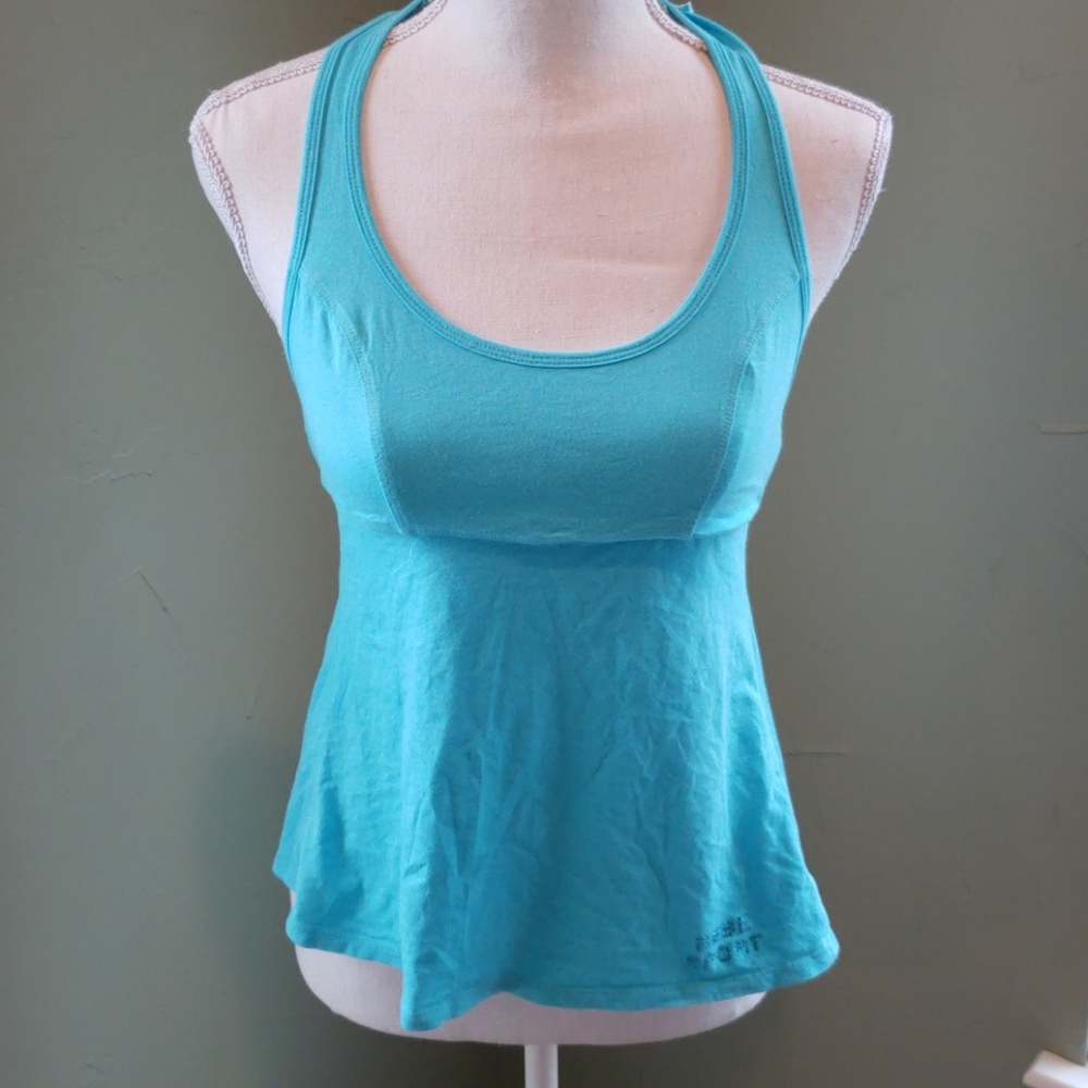 Bebe Sport halter tie tank with rhinestone logo